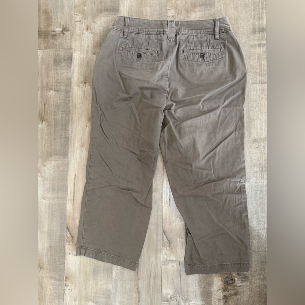 Lot of 2 Eddie Bauer Legend Wash Pant Chino Women 8 Straight Leg Crop Gray Brown - Picture 4 of 9